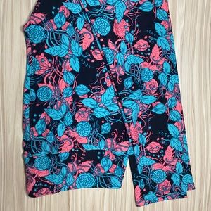 NWOT Lularoe Tall and Curvy Blue Pink Floral Leggings